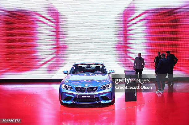 Shows off the new M2 Coupe at the North American International Auto Show on January 12, 2016 in Detroit, Michigan. The show is open to the public...