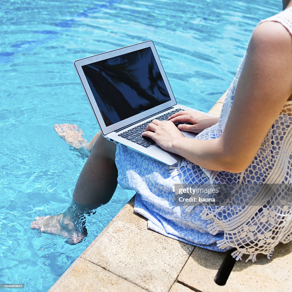 Working In A Pool Working By The Swimming Pool High-Res Stock Photo - Getty Images