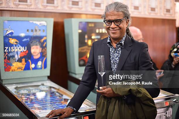 Elvis Mitchell attends the opening 'Flesh, Mind and Spirit' at Fondazione Prada on January 12, 2016 in Milan, Italy.