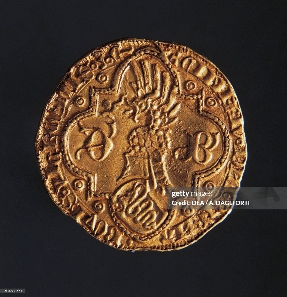 Gold florin of Bernabo and Galeazzo Visconti...