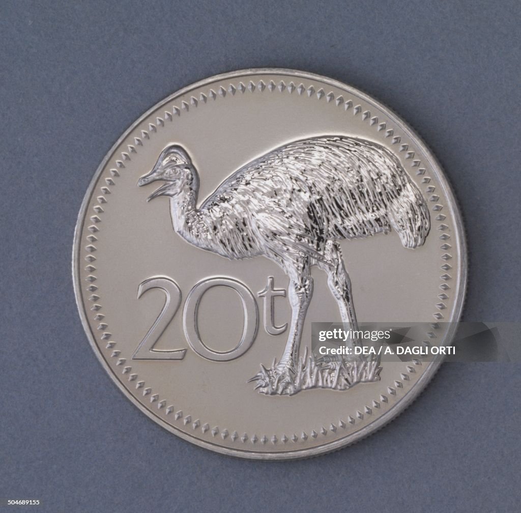 Png Toea Shell 20 toea coin reverse, Cassowary, Papua New Guinea, 20th century. News ...