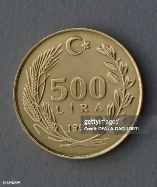 Lira coin reverse. Turkey, 20th century.