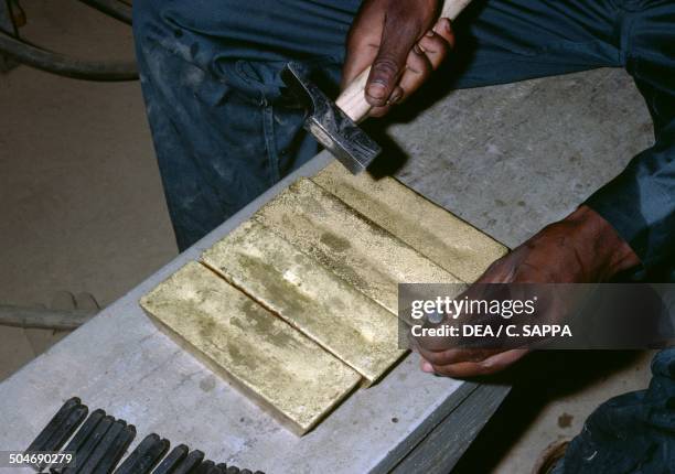 Gold processing, gold mine of Poura, Burkina Faso.