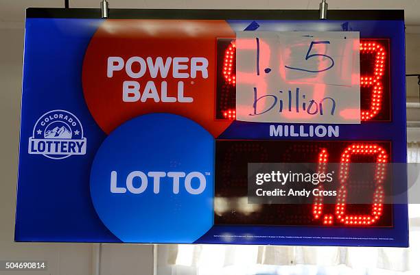 Powerball Led Sign Powerball Sign Photos and Premium High Res Pictures - Getty Images