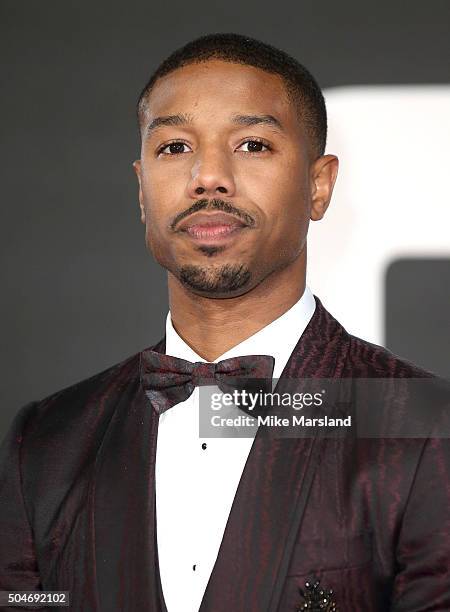 Michael B. Jordan attends the European Premiere of "Creed" on January 12, 2016 in London, England.