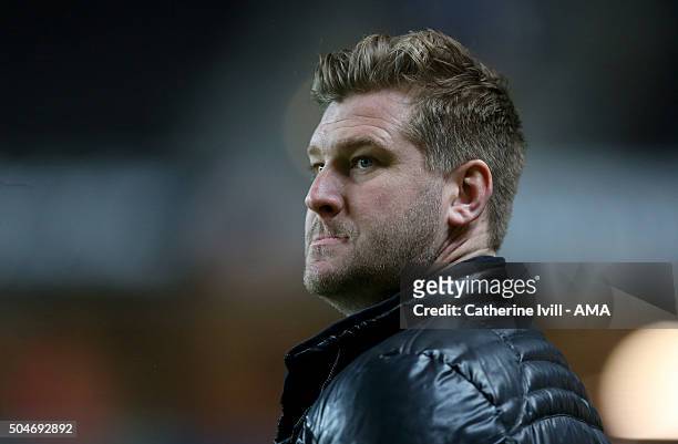 Karl Robinson manager of MK Dons during the Sky Bet Championship match between MK Dons and Burnley at Stadium mk on January 12, 2016 in Milton...