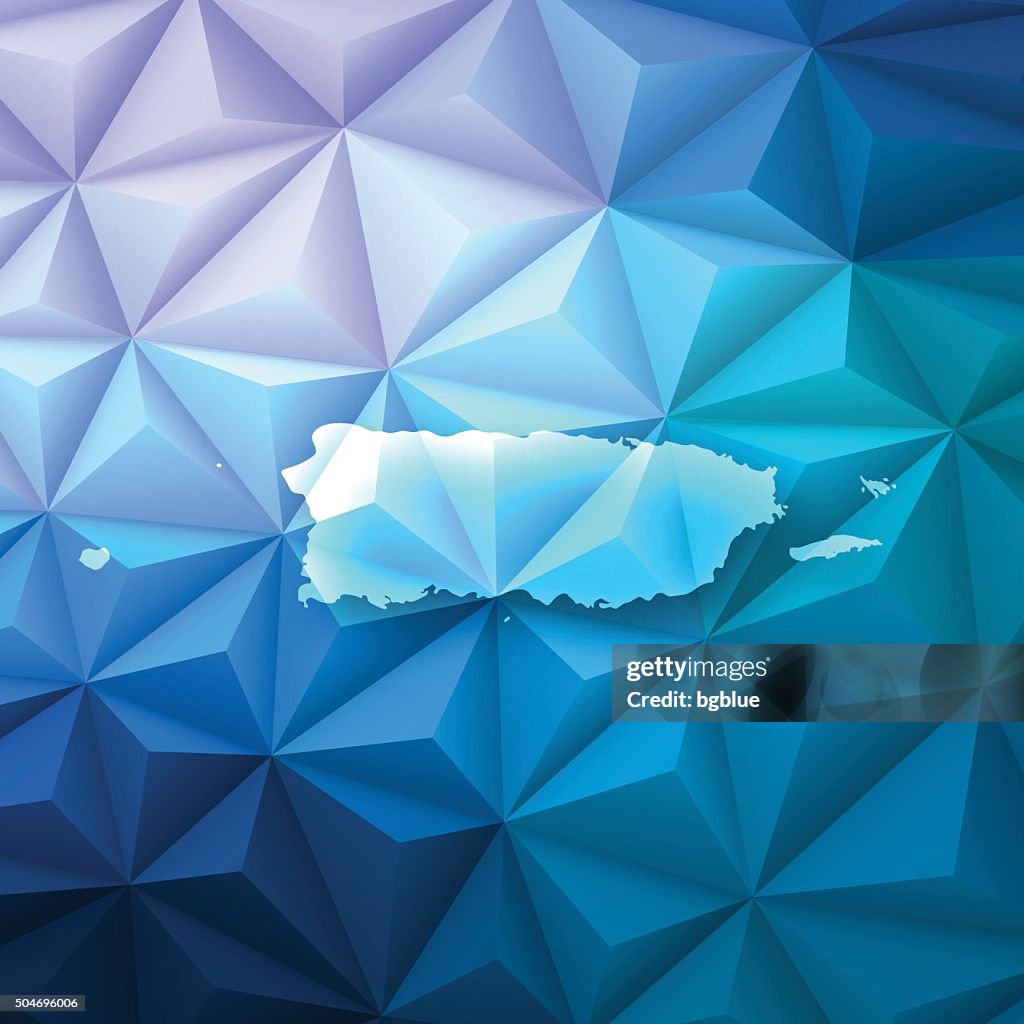 Puerto Rico on Abstract Polygonal Background - Low Poly, Geometric