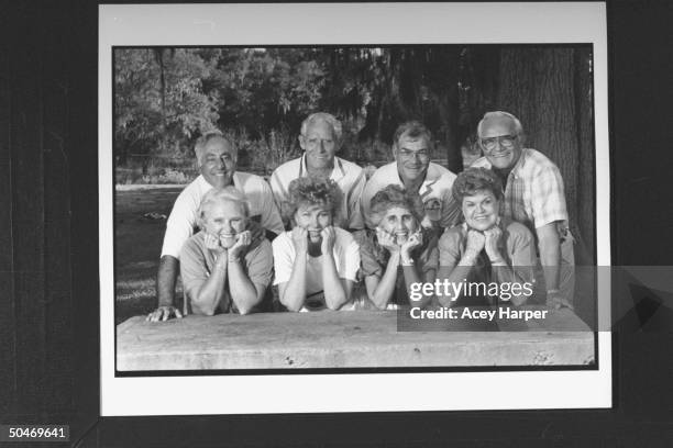 Retirees resembling characters fr. TV show Beverly Hills 90210 Frank Mendise, Pat Daly, Lee Ball, Bob Bright, Claire Hidum, Dora Markowitz, Louise...