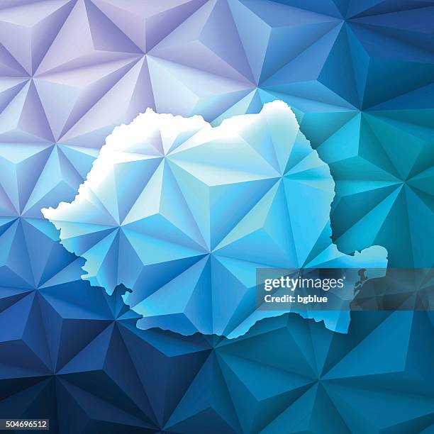 romania on abstract polygonal background - low poly, geometric - empty bucharest stock illustrations