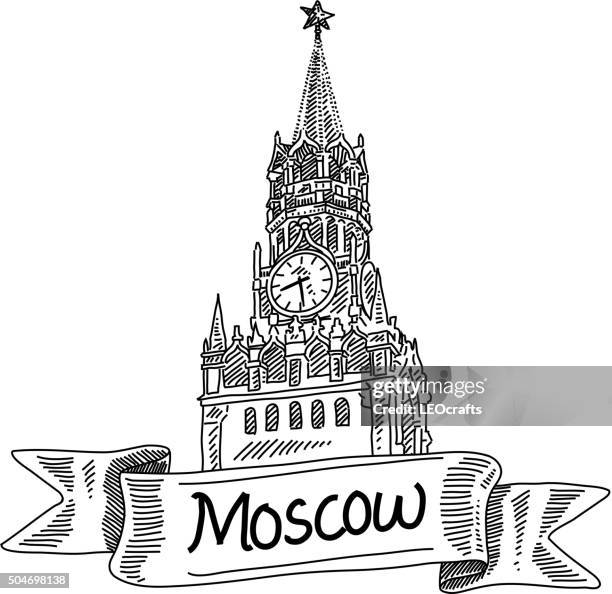 moscow kremlin, drawing - kremlin stock illustrations