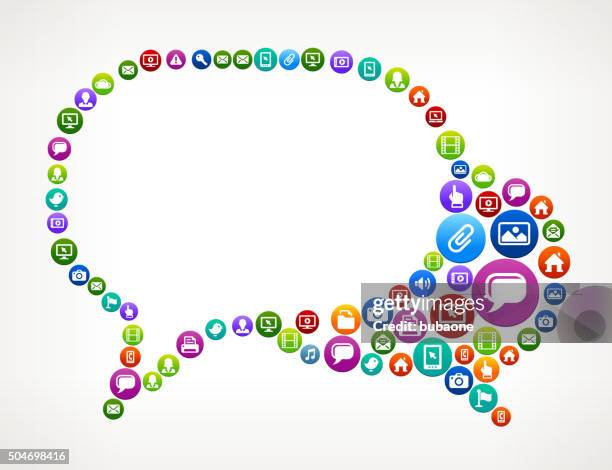 speech bubbles technology internet and web media icon pattern - ipad lock screen stock illustrations