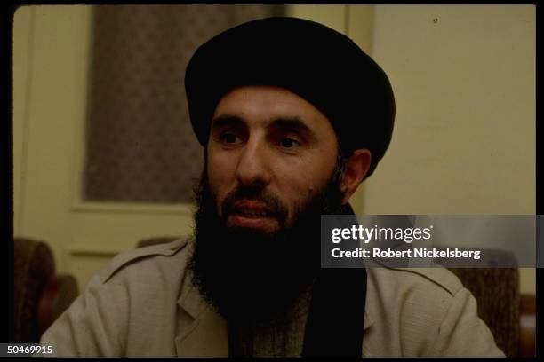 Afghan Hezb-i-Islami fundamentalist Islamic mujahedin rebel ldr. Gulbuddin Hekmatyar.