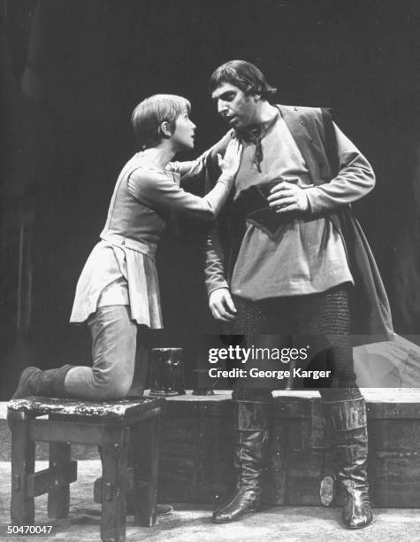 Actors Julie Harris and Theodore Bikel in The Lark.