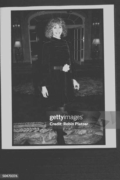 Shirlee Fonda, the wife of late actor, in lounge at Radio City Music Hall during Grammy Awards ceremony.