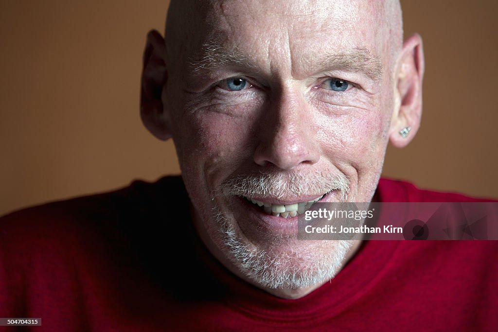 Mature man portrait in studio.