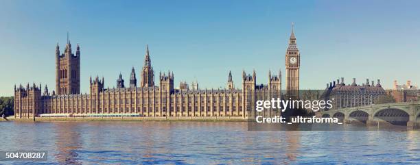 westminster palace panorama - westminster abbey london stock pictures, royalty-free photos & images