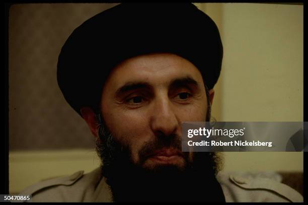 Afghan Hezb-i-Islami Islamic fundamentalist mujahedin rebel ldr. Gulbuddin Hekmatyar.