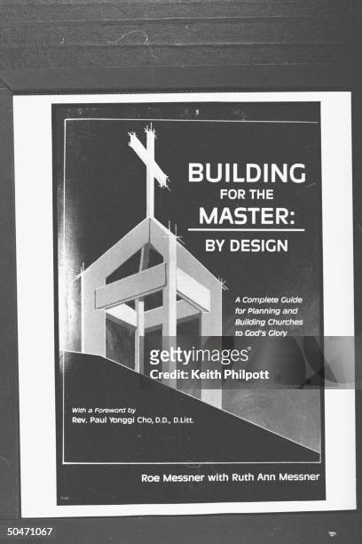 Closeup of cover of BUILDING FOR THE MASTER; BY DESIGN, a Complete Guide for Planning and Building Churches to God's Glory by church builder Roe...