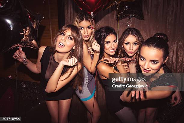 enjoying the nightlife - drunk girls stock pictures, royalty-free photos & images