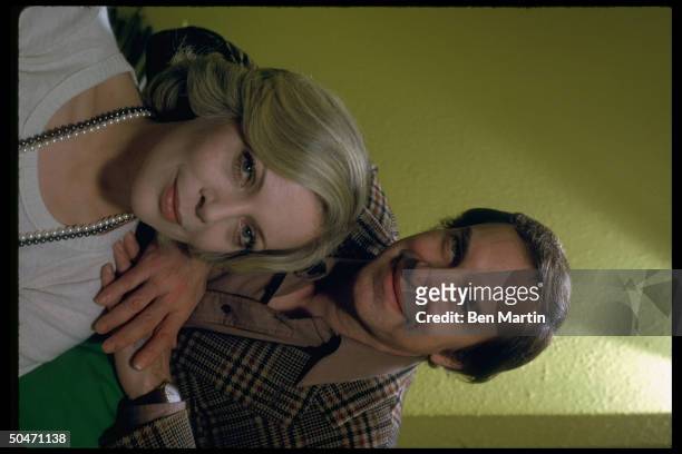 Husband & wife acting team Martin Landau and Barbara Bain posing together.