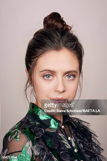 Actress Bel Powley poses for a portrait at the BAFTA Los Angeles Awards Season Tea at the Four Seasons Hotel on January 9, 2016 in Los Angeles,...