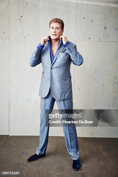 David Hasselhoff of AXS TV 'Hoff the Record' poses in the Getty Images Portrait Studio at the 2016 Winter Television Critics Association press tour...