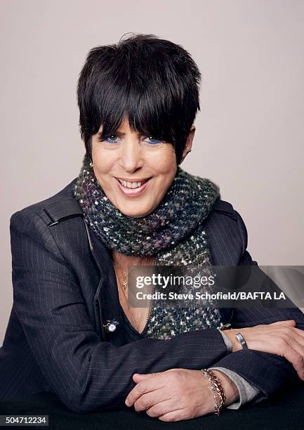 American songwriter Diane Warren poses for a portrait at the BAFTA Los Angeles Awards Season Tea at the Four Seasons Hotel on January 9, 2016 in Los...