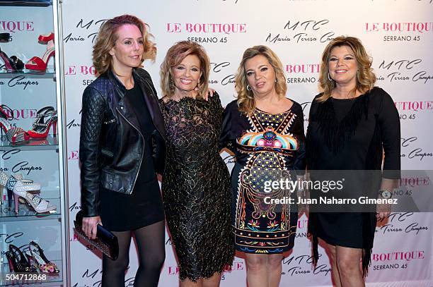 Rocio Carrasco, Maria Teresa Campos, Carmen Borrego and Terelu Campos attend 'MTC' shoes presentation by Maria Teresa Campos at Le Boutique on...