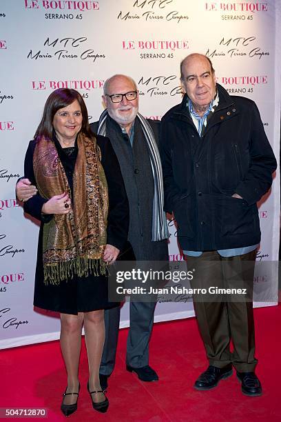 Cari Anton and Pepe Ruiz attend 'MTC' shoes presentation by Maria Teresa Campos at Le Boutique on January 12, 2016 in Madrid, Spain.