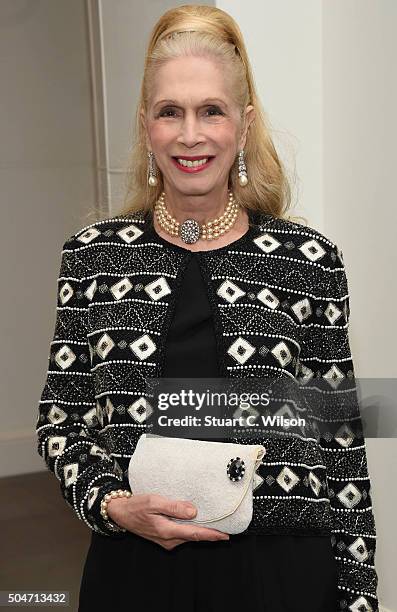 Lady Colin Campbell attends Saatchi's first ever all female show to mark the Gallery's 30th Anniversary at The Saatchi Gallery on January 12, 2016 in...