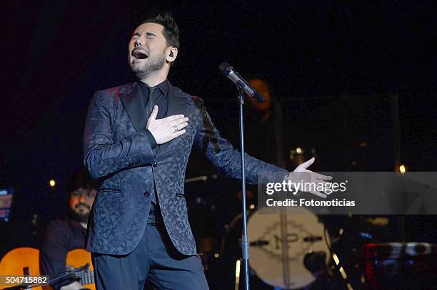 Miguel Poveda preforms at the Compac Gran Via Theater on January 12, 2016 in Madrid, Spain.
