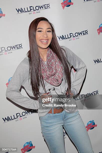 Eva Gutowski visits Planet Hollywood Times Square on January 12, 2016 in New York City.