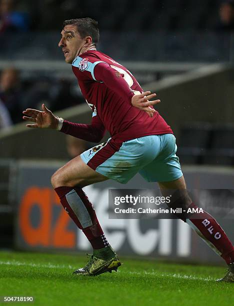 Stephen Ward of Burnley during the Sky Bet Championship match between MK Dons and Burnley at Stadium mk on January 12, 2016 in Milton Keynes, England.