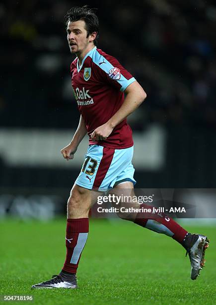 Joey Barton of Burnley during the Sky Bet Championship match between MK Dons and Burnley at Stadium mk on January 12, 2016 in Milton Keynes, England.