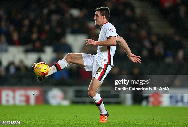 Darren Potter of MK Dons during the Sky Bet Championship match between MK Dons and Burnley at Stadium mk on January 12, 2016 in Milton Keynes,...