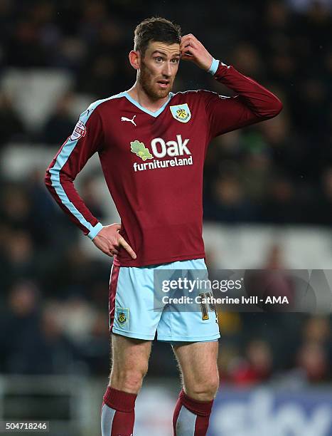 David Jones of Burnley during the Sky Bet Championship match between MK Dons and Burnley at Stadium mk on January 12, 2016 in Milton Keynes, England.