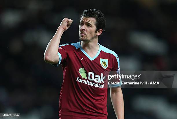 Joey Barton of Burnley during the Sky Bet Championship match between MK Dons and Burnley at Stadium mk on January 12, 2016 in Milton Keynes, England.