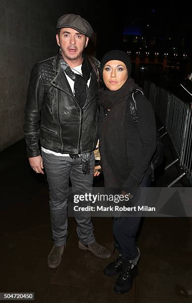 Shane Richie and Jessie Wallace leaving the BBC Broadcasting House after appearing on the One show on January 12, 2016 in London, England.