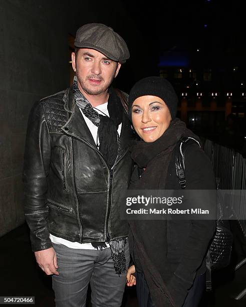 Shane Richie and Jessie Wallace leaving the BBC Broadcasting House after appearing on the One show on January 12, 2016 in London, England.