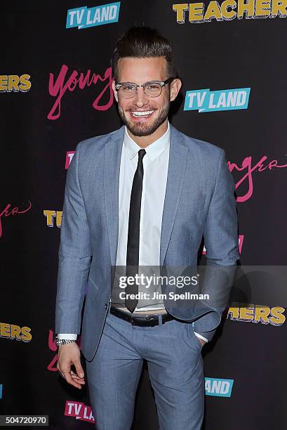 Actor Nico Tortorella attends the "Younger" season 2 and "Teachers" series premiere at The NoMad Hotel on January 12, 2016 in New York City.