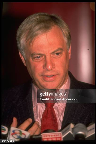 Hong Kong Gov. Christopher Patten during his 1st official visit to Beijing, China.