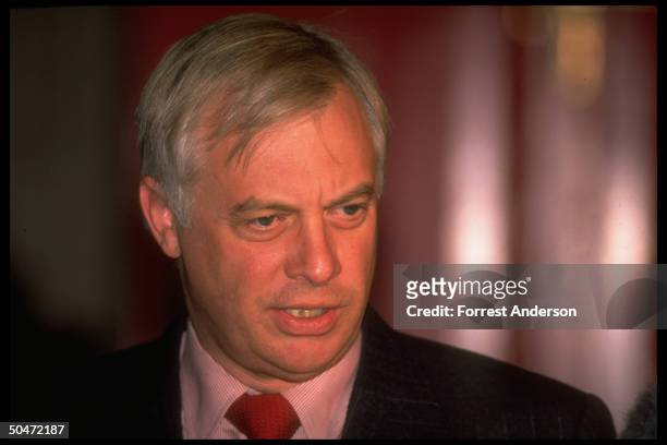 Hong Kong Gov. Christopher Patten during his 1st official visit to Beijing, China.