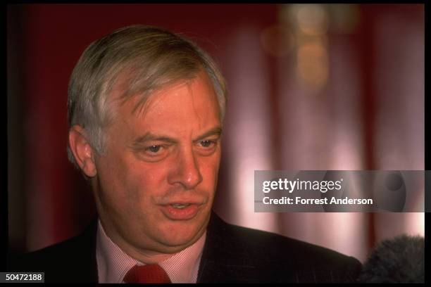 Hong Kong Gov. Christopher Patten during his 1st official visit to Beijing, China.