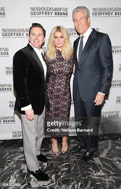 Chief Merchandising Officer, Macy's Tim Baxter, Actress, Singer, Fashion Entrepreneur Jessica Simpson and CEO, Macy's Terry Lundgren attend YMA...