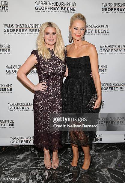 Actress, Singer, Fashion Entrepreneur Jessica Simpson and Entrepreneur Louise Camuto attend YMA Fashion Scholarship Fund Geoffrey Beene National...