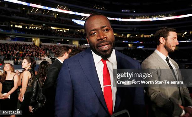 Demetrius Grosse attends the premiere of "13 Hours: The Secret Soldiers of Benghazi" at AT&T Stadium in Arlington, Texas, on Tuesday, Jan. 12, 2016.