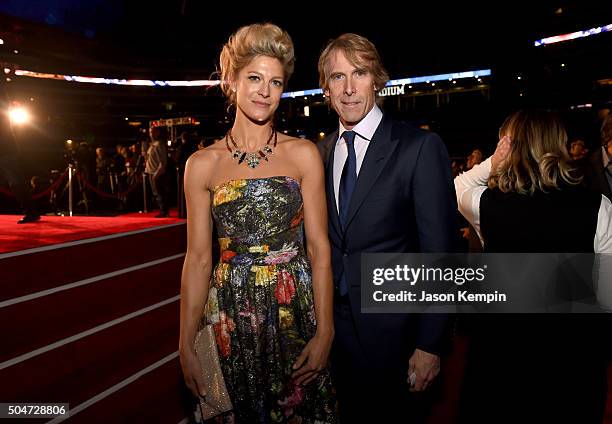 Actress Alexia Barlier and director/producer Michael Bay attend the Dallas Premiere of the Paramount Pictures film 13 Hours: The Secret Soldiers of...