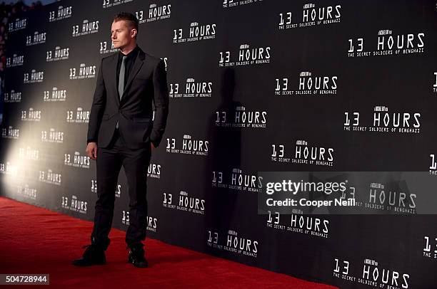 Actor James Badge Dale attends the Dallas Premiere of the Paramount Pictures film 13 Hours: The Secret Soldiers of Benghazi at the AT&T Dallas...