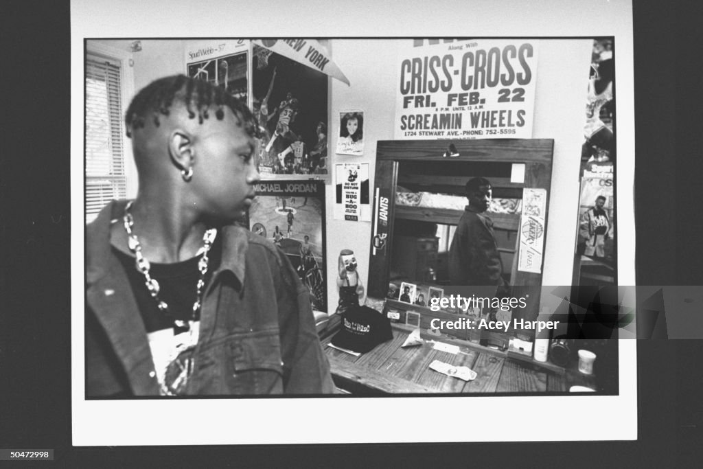 Mack Daddy , member of rap duo Kris Kross, admiring himself in... News ...