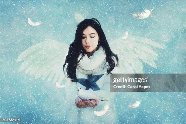 beautiful angel - touched by an angel stockfoto's en -beelden